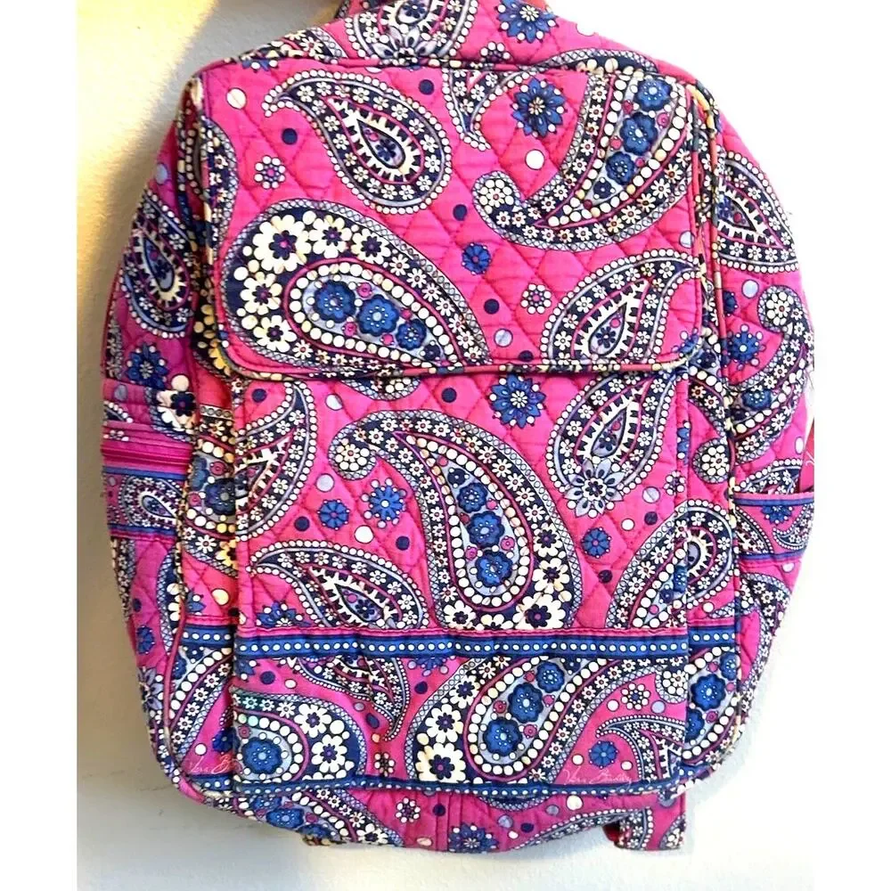 Vera Bradley Backpack Bag Quilted Paisley Floral Campus Boho Hippie L-XL